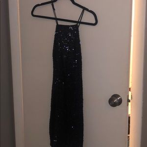 Express black sequin mini dress